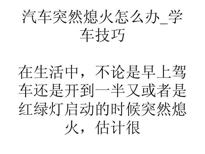 有用：学车熄火的原因有哪些(图)