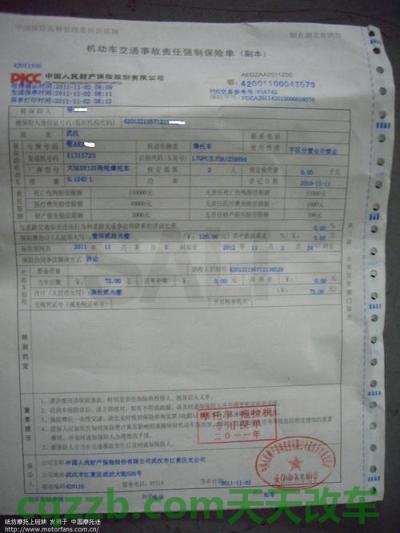 汽车疑问：摩托车保险多少钱_交通问题