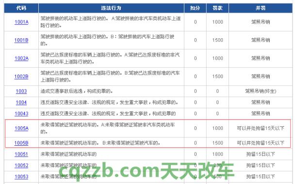 车知识：违章代码1005是代表什么意思_交通问题  第2张