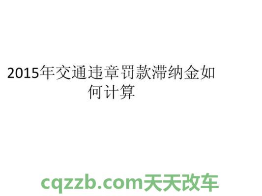 车友：交通违章滞纳金怎么算_交通问题  第1张